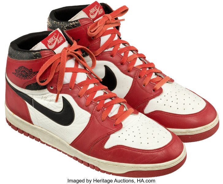 Michael Jordan signed game-worn Air Jordan 1 sneakers